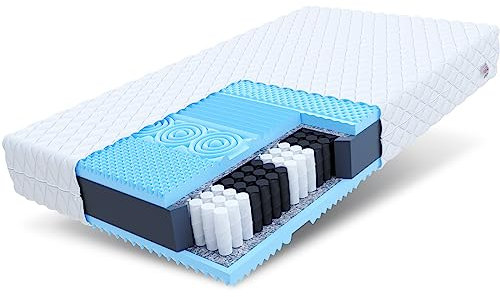 FDM Massage Matratze 90x200 cm Taschenfederkern Höhe 17 cm Härtegrad H3 7-Liegezonen Öko-Tex Allergikergeeignet Bezug Waschbar HR-Schaum