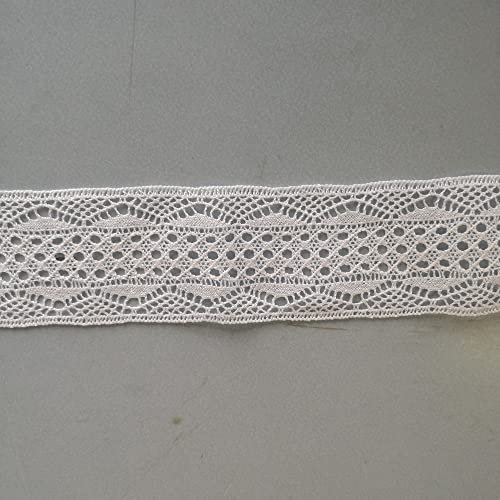 PIZZITALIANI Spitzenband - Klöppelspitze WEISS, Höhe 5 cm x 10 m, Spitzenbordure Baumwolle, Dekorative Bänder für Dirndl, Trachtenkleid, Hochzeitsdekorationen & Bastelarbeiten, Made in Italy