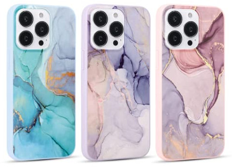 Yoedge [3 Pezzi Custodia per Apple iPhone 14 PRO Max 6,7 Pollici, TPU Silicone Custodia Morbida Ultra Sottile Case con Disegno,Antiurto Protettiva Originale Cover per iPhone14 PRO Max, Marmo 2