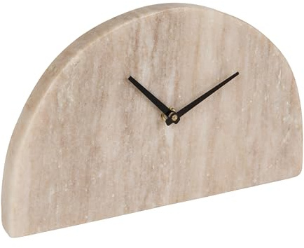 Bloomingville Moderne Halbmond-Kaminuhr, Marmor, Beige und Schwarz, Natur