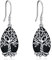 YFN Baum des Lebens Ohrringe Sterling Silber Schwarzer Obsidian Turmalin Kristall Ohrringe Lebensbaum Schmuck Spiritueller Schutz Geschenke für Damen Mädchen