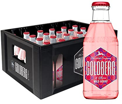 GOLDBERG Wild Berry – 24 x 0,2 l Glasflaschen in Mehrwegkiste – Mit frischer Beerennote – Perfekt für Aperitive, fruchtige Cocktails, Longdrinks & alkoholfreie Drinks