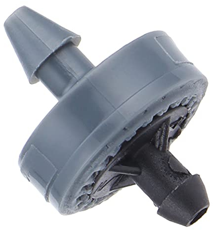 100 Piezas Emisor de Goteo Compensador, 4L Sistema de Riego por Microaspersión Rociador de Riego de Montado en Tubo Estabilizador de Flujo de Microjardín Aspersor Riego para Manguera ID 4 mm OD 7 mm