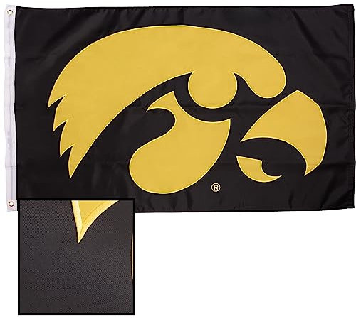University of Iowa Flaggen Banner Hawkeyes 100% Nylon für drinnen und draußen 7,6 x 12,7 cm (bestickt 1)