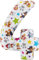 Toyland® Globo de aluminio con número de la Patrulla Canina de 26 pulgadas - Globos de fiesta para niños - Número 1-6 disponible (NÚMERO 4)