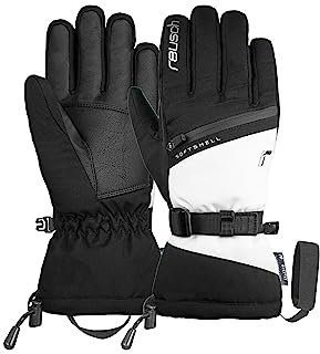 Reusch Demi R-TEX XT extra warme, wasserdichte, Winddichte und atmungsaktive Winterhandschuhe Fingerhandschuhe Schneehandschuhe Skihandschuhe für Damen, schwarz/weiß, 7