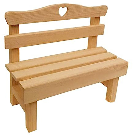 IWOWHERO Zakka Mini Holzbank Deko Kreative Miniatur Bank Aus Kiefernholz FüR Puppenhaus Garten Und Zuhause 25X22X11.5Cm