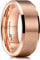 King Will 8mm Basic Wedding Ring For Men Rose Gold Electroplated Tungsten Ring with Brushed Matte Surface Smooth Beveled Edge Comfort Fit 9.5