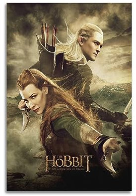 VZRSQZK Filmposter The Hobbit Tauriel und Legolas, dekoratives Gemälde, Leinwand-Wandposter und Kunstdruck, modernes Familienschlafzimmer-Dekor-Poster, 20 x 30 cm