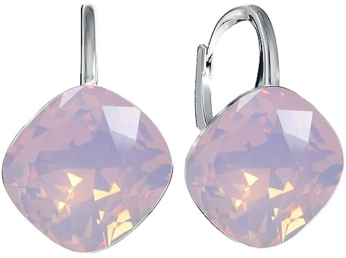 Rhombus Raute Damen Hängen Ohrringe Silber 925 mit Marken Kristalle Zirkonia - Schmuck Echt Silberne Hängende Ohrhanger für Frauen und Mädchen - Hängeohrringe Ideal Geschenk