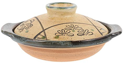 Olla de barro Olla de cerámica Tazón de cocina coreano Olla de gres de cerámica de 18 cm Olla de barro japonesa Sumi Kannyu Donabe Olla de cazuela de porcelana Olla de loza Olla de barro Olla de cerám