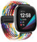 XMUXI Geflochtene Uhrenarmband Kompatibel mit Fitbit Sense 2/Sense/Fitbit Versa 4/Versa 3 Armband Damen Herren, Magnet Nylon Elastisches Ersatzarmband for Fitbit Armband, Neon