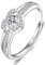 Damenringe aus 925 Sterlingsilber, Liebesknoten-Ringe, offen, regulierbar, mit Feder, Schmuck, Geschenke, ineinander verschlungen, mit kubischen Zirkonias, Kein Edelstein