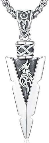 Pfeil Halskette, 925 Sterling Silber Wikinger Pfeil Cluster Anhänger kette und Herren Anhänger Amulett Schmuck Geschenke für Damen und Herren
