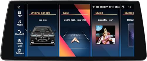 KooDux 10.33 QLED Bildschirm Stereo für BMW CIC System Kompatibel mit 5 Series E60 E61 E63 2009-2010, drahtloses Carplay/Android Auto Lokales Wetter SWC DSP Online Radio (8GB+128GB)