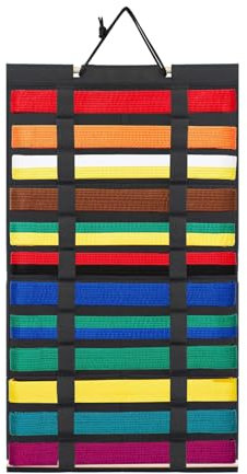 Espositore per Cintura da Karate da Appendere Contiene 12 Cinture da Karate 61,5x34,5 cm Organizer per Cinture per Arti Marziali Espositore per Cinture Taekwondo per Bambini e Adulti
