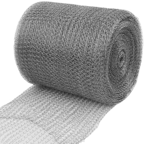 Steel Wool Mice Blocker,Rodent Proofing Wire Metal Mesh 20ft Soft Rodent Mesh, Double Layer Wire Wool Mice, Easy to Cut Rat Traps for Indoors, Gap Around Pipe, Little Crack, Protect Plant.