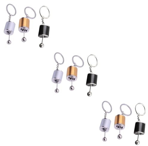 Gatuida 9stücke Auto Modifikation Gang Schalthebel Schlüsselanhänger Schlüsselring Für Taschen Handys Autozubehör Schwarz Silber