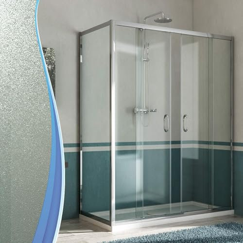 Box Doccia Angolare 80x170 cm 2 Ante Scorrevoli in Cristallo Opaco 6mm H185 Kolding Duo
