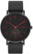 Dayllon Herrenuhren Minimalistisch Ultra Dünn Wasserdicht Mode Dressy Armbanduhr für Männer Business Casual Luxus Quarz Analog Uhr(Schwarz Rot)