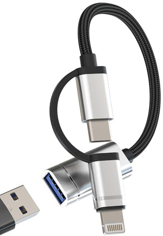 Adaptador Lightning USB C a USB 3.0 para Apple iPhone 15 14 compatible con Samsung Macbook Air Adaptadores de cable OTG hembra tipo macho tipo llave de adaptador lector de tarjetas convertidor IP