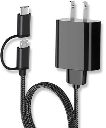 USB C & Micro USB Handheld Mini Fans Charger for JISULIFE Fan, CIVPOWER, HomeLifairy, WiHoo, FrSara, SkyGenius, Bladeless Mini Desk Fan, Stroller Fans, Camping Fan Neck Fan Charging Cord Replacement