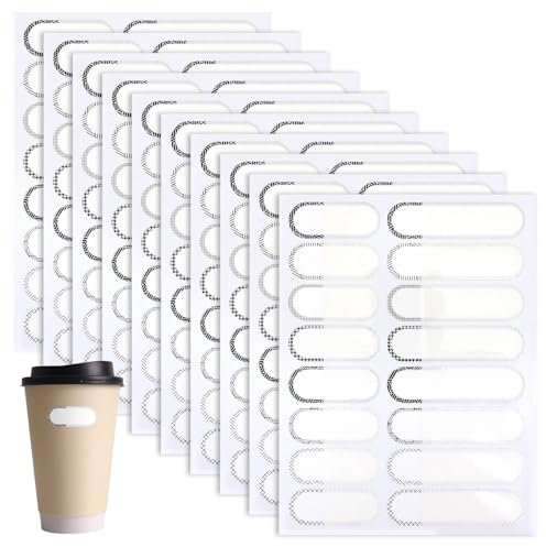 160pcs Water Bottle Labels, Self-Adhesive Bottle Strickers Waterproof Bottle Labels Write-On Kids Name Labels Removable Write-On Stickers for Baby Daycare and Business Office