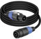 GELRHONR Speakon Cable Speaker Cable Stage Audio Adapter Cable Lock Design, Signal Stability Belt Lock (Male to Female (1.8M)