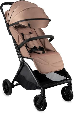 MoMi Kinderwagen ANDREA mit automatischem Faltsystem, bis 22 kg Körpergewicht, 5-Punkt-Sicherheitsgurt, Getränkehalter, Einkaufskorb, Tasche, Insekten- und Regenschutz, mit Zwillingsfunktion