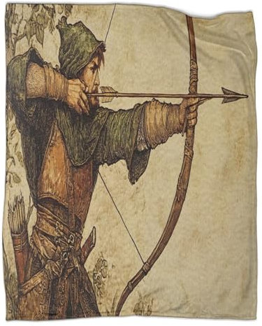 kaiyun Robin Hood Musterdecke Pfeil und Bogen Neuartiges Design Schlafsaal Weiche Bequeme Flauschige Decke Vier Jahreszeiten 80x90inch(200x230cm)