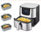 “1 Reusable Silicone Air Fryer Liner – Non-Stick, Dishwasher Safe, Food-Grade – Fits 21x14.5cm Baskets – No More Sticking or Scrubbing – Black”