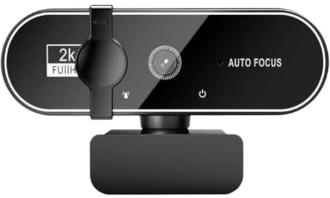 Huudngeje Webcam Video Camera 2K Streaming AutoFocus Web Webcam Full HD per Laptop per Computer PC