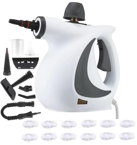Hand Steamer For Cleaning Contains 20 Accessories - Tile And Grout Steam Cleaner With Powerful Pressurized Steam For Cleaning Floor, Upholstery, Grout And Car,white