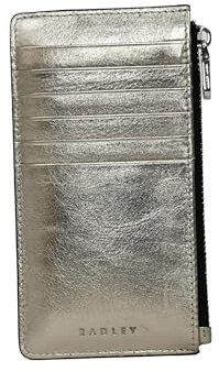 Radley Porte-monnaie en cuir avec fermeture éclair pour femme Motif Sloane Mews Doré métallique