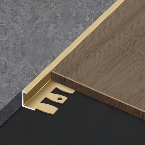 Coayuou Nez De Marche Carrelage en C 90cm* 3 Pièces Plinthe Aluminium Flexible Baguette De Carrelage pour Protéger Les Coins De Carrelage, Facile À Poser Et Très Résistant(Bronze,8mm)