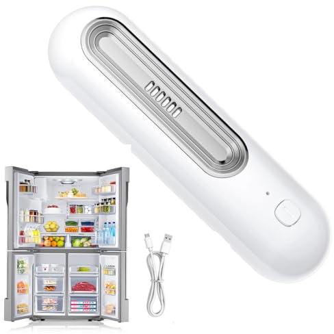 RNPKZ Ozoori - Desodorizador para frigorífico, 2 modos, desodorante de fridge, eliminador de olores con ozono, recargable por USB, neutralizador de olores silencioso, para frigorífico, armario y coche
