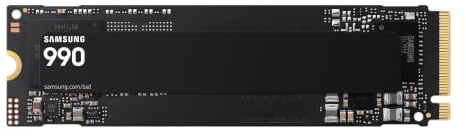 Samsung SSD Interne 990 NVMe M.2 PCIe 4.0 x 4/5.0x2, 1 to, Vitesse de Lecture jusqu'à 5000 Mo/s, Idéal pour Le Gaming et la bureautique, MZ-V9E1T0BW | Stockage de données, NVMe 2.0, vitesse de lecture/écriture jusqu'à 7 150/6 450 Mo/s, pour le travail, les jeux et la création