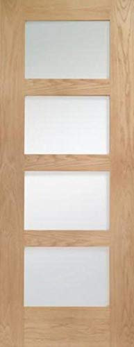 Shaker 4 Light Oak Obscure Glazed Internal Doors