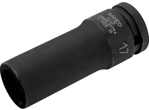 Bahco K7806M-19 6 Edge Deep Socket, Black, 19 mm