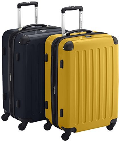 HAUPTSTADTKOFFER - Alex - 2er Koffer-Set Hartschale glänzend, TSA, 65 cm, 74 Liter, Schwarz-Gelb