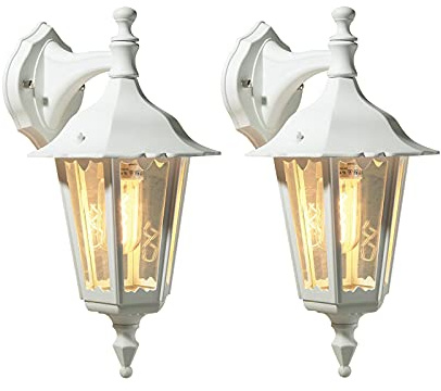 2er-Set hängende Wandleuchten FIRENZE, E27, Aluminium weiß, Höhe 39 cm; KONSTSMIDE 7231-250