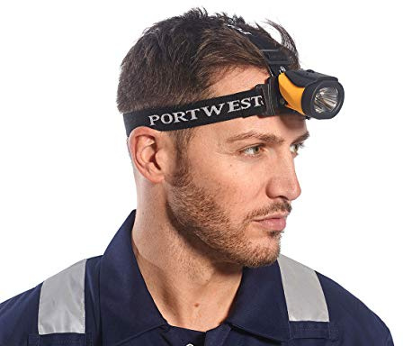 Portwest PA63 Dual Power Head Light Water Resistant | Yellow/Black, One Size, CE Certified, Polyester, Lightweight, Durable