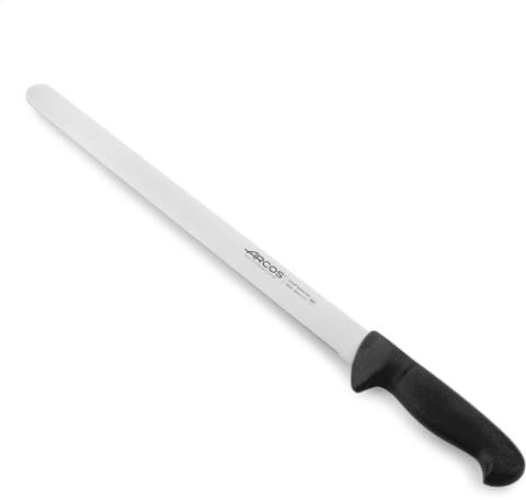 Arcos Serie 2900 - Cuchillo Fiambre Flexible - Hoja de Acero Inoxidable NITRUM de 350 mm - Mango inyectado en Polipropileno Color negro