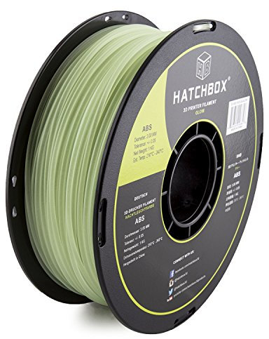 HATCHBOX 3,00 mm Nachtleuchtfarbe ABS-Filament für 3D-Drucker - 1 kg-Spule - Maßgenauigkeit +/- 0,05 mm