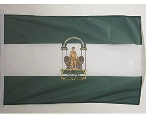 AZ FLAG Bandera de ANDALUCÍA 90x60cm Uso Exterior - Bandera ANDALUZA 60 x 90 cm Anillos