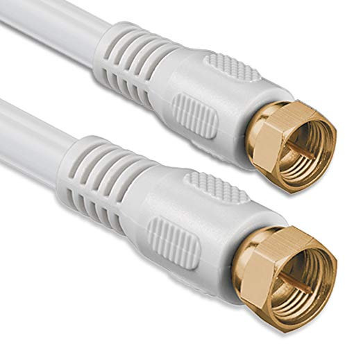1aTTack.de 1x 3.75m SAT TV Antennenkabel Koaxial Kabel HDTV 2-Fach Schirmung DVB-S DVB-S2 Radio DAB Vergoldete Metallstecker Weiß