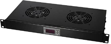 LogiLink FAU02FB ventola con termostato (2 ventole, 220/240 V, 48,3 cm) Nero
