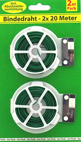 2 x 2 Pack Bindedraht a 20 Meter auf Rollen + Abschneidevorrichtung