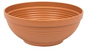 Pot de fleur en plastique en forme bol, terre cuite, diametre: 15 cm