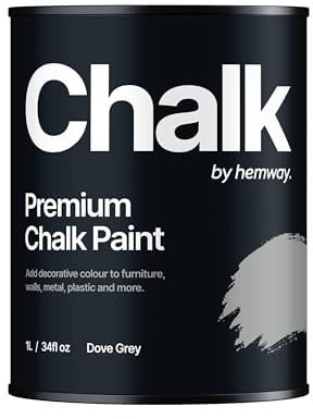 Hemway - Premium Chalk Paint - Dove Grey 1 L | Chalky Matt Shabby Chic Finish for Interior Furniture & Walls | Quick Dry & 1 Coat
